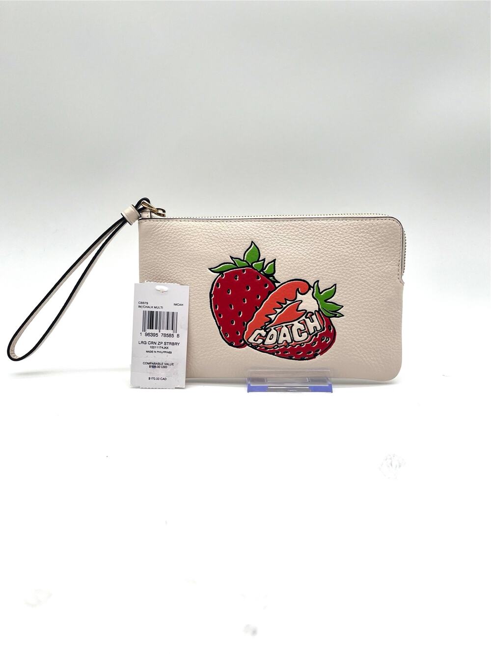 COACH NWT Large Strawberry Wristlet, Limited Edition Sold Out